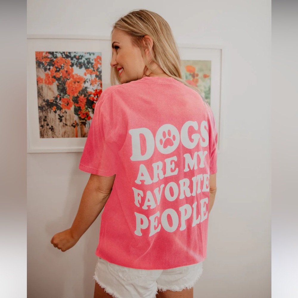 Dogs are My Favorite People Oversized Print Graphic Tee - Sz M New with Tags!